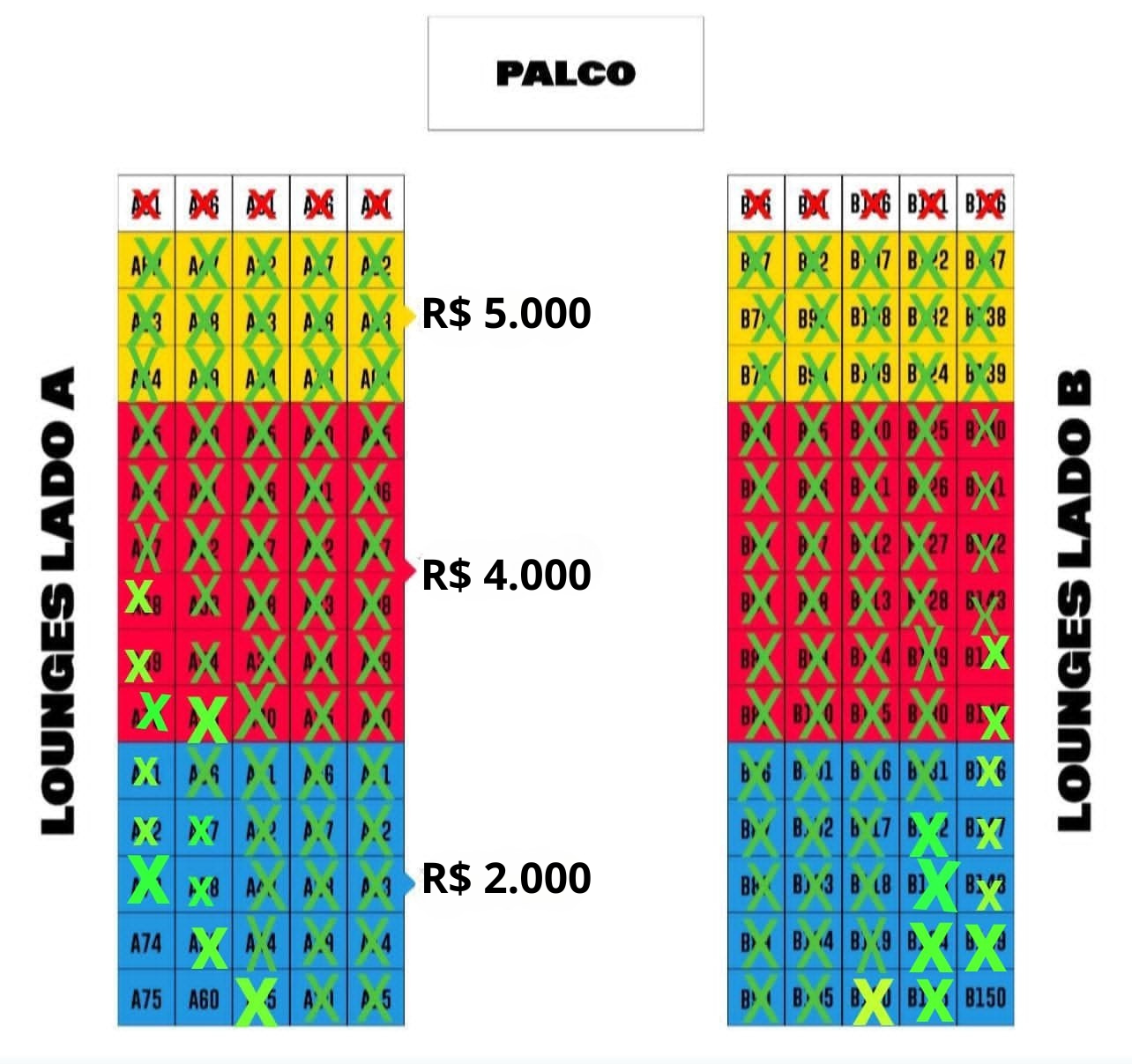 Mapa da Área Lounge VIP